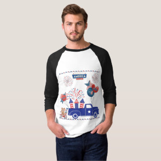 Camiseta Sueños de fuegos artificiales de libertad blanco n