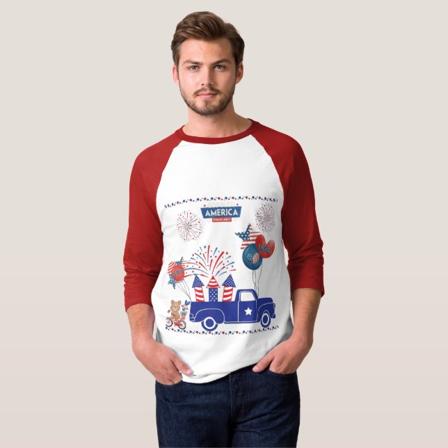 Camiseta Sueños de Fuegos Artificiales de Libertad blanco r (Anverso completo)