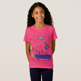 Camiseta Sueños de fuegos artificiales de libertad rosa cal