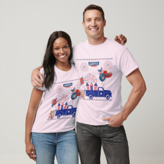 Camiseta Sueños de fuegos artificiales de libertad rosa pál