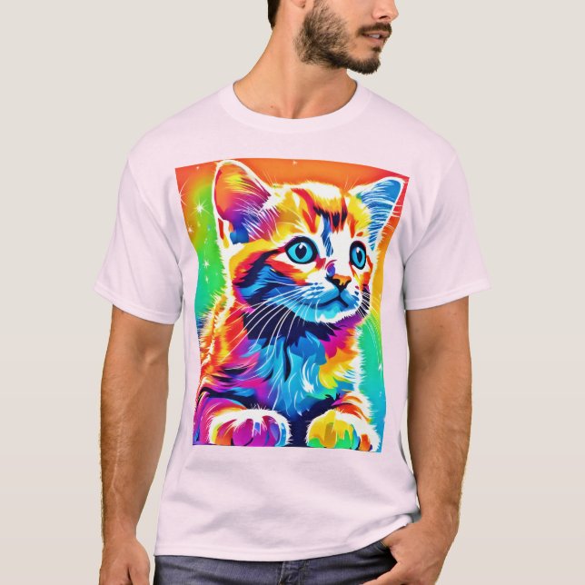 Camiseta Sueños de gatitos arcoiris (Anverso)