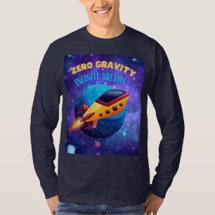 Camiseta sueños de gravedad cero e infinitos , nave espacia