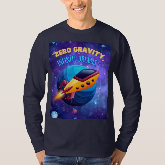 Camiseta sueños de gravedad cero e infinitos , nave espacia (Anverso)