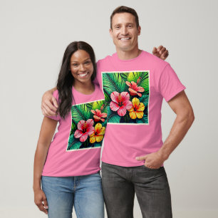 Camiseta Sueños de jardín de flores exóticas
