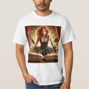 Camiseta Sueños de papel: mujer escapando de las páginas