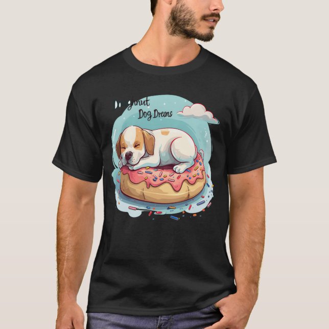 Camiseta Sueños de perros de nuez de nogal Donut Cute Dog G (Anverso)