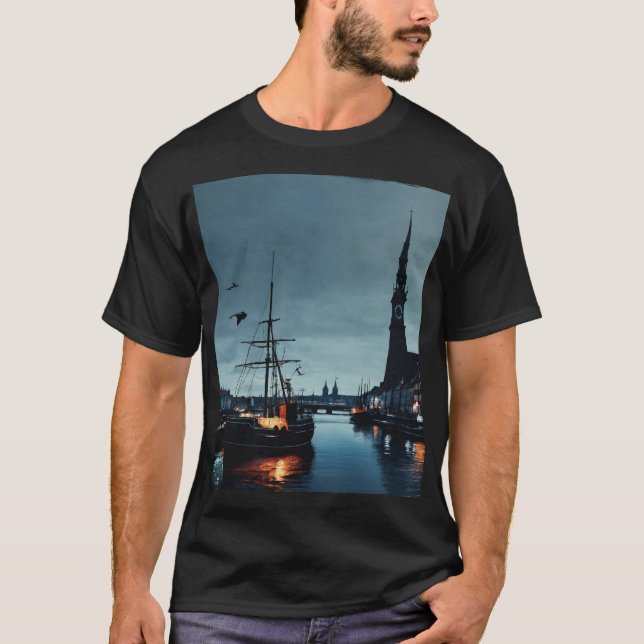 Camiseta Sueños de puerto de Copenhague (Anverso)