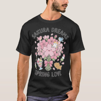 Camiseta Sueños de Sakura Amor de Primavera Kawaii Flor de
