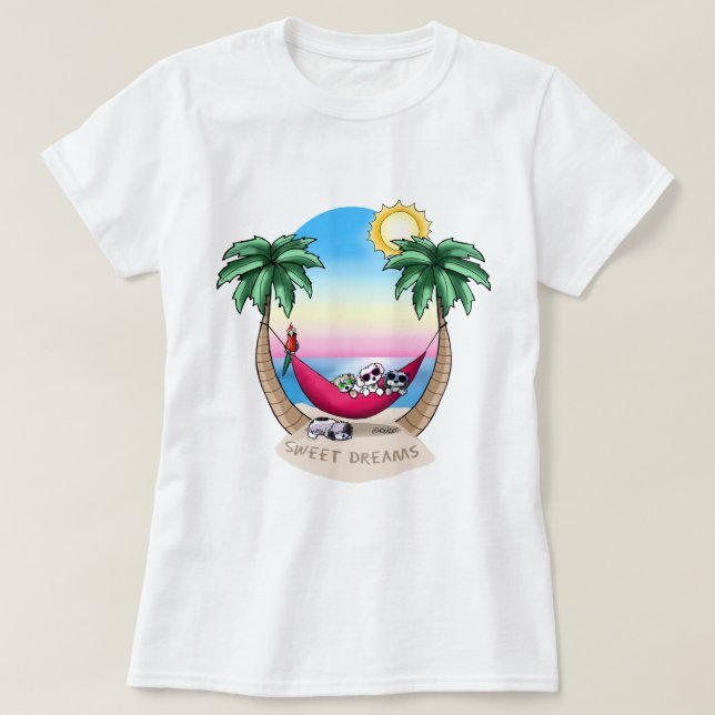 Camiseta Sueños dulces tropicales de KiniArt Havanese (Diseño del anverso)
