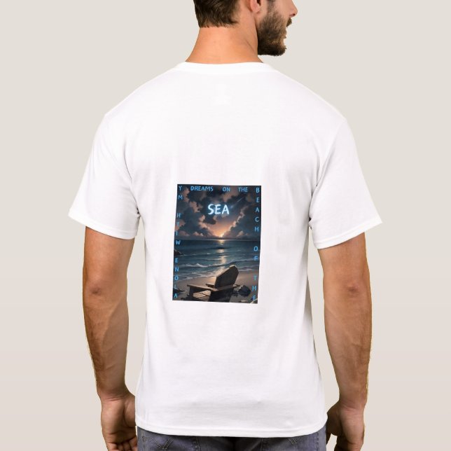 Camiseta Sueños en el mar - Sunset Beach Back Print Men's (Reverso)