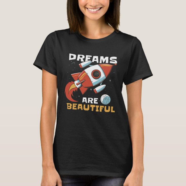 Camiseta Sueños Espaciales de Cohetes Una Forma Estelar de  (Anverso)