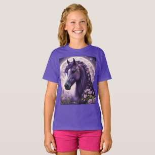 Camiseta "Sueños florecientes: el caballo morado de la fant