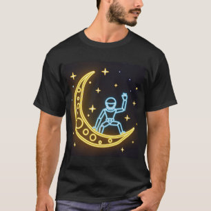 Camiseta Sueños Neon: Astronauta en la Luna