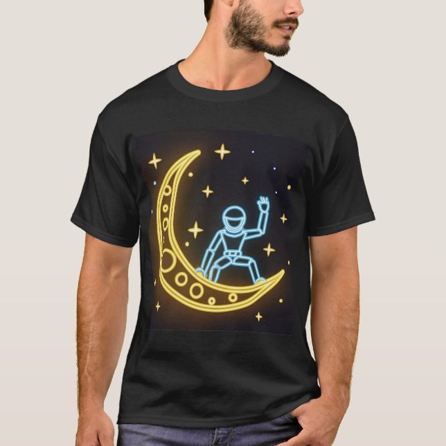 Camiseta Sueños Neon: Astronauta en la Luna (Anverso)