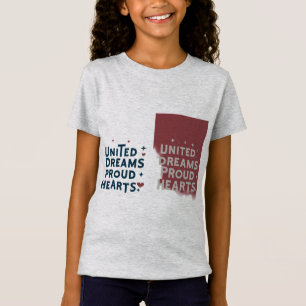 Camiseta Sueños Unidos Orgullosos Corazones Grises