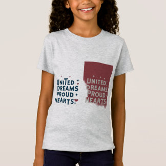Camiseta Sueños Unidos Orgullosos Corazones Grises