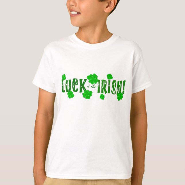 Camiseta Suerte a los Shamrock Verde Irlandés (Anverso)