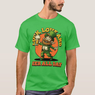Camiseta Suerte Amor Y Cerveza Todo El Día