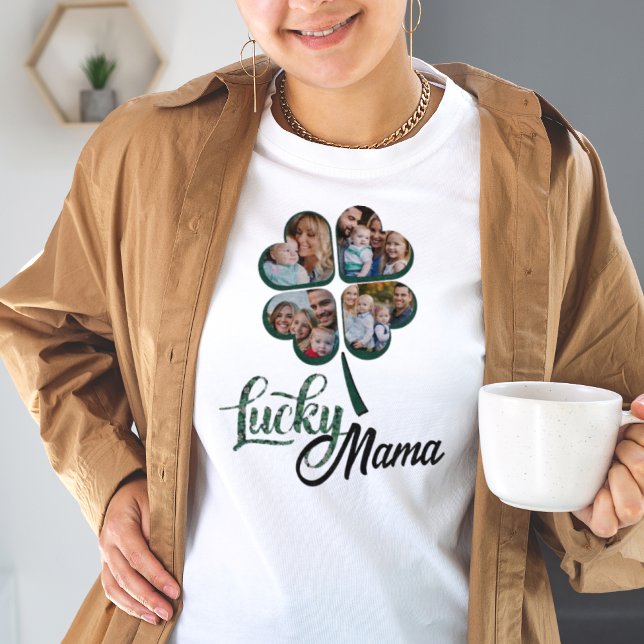 Camiseta Suerte Añadir tu propia foto 4 trébol de hojas St  (Subido por el creador)