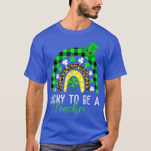 Camiseta Suerte De Ser Un Leopardo Docente Imprime Rainbow 