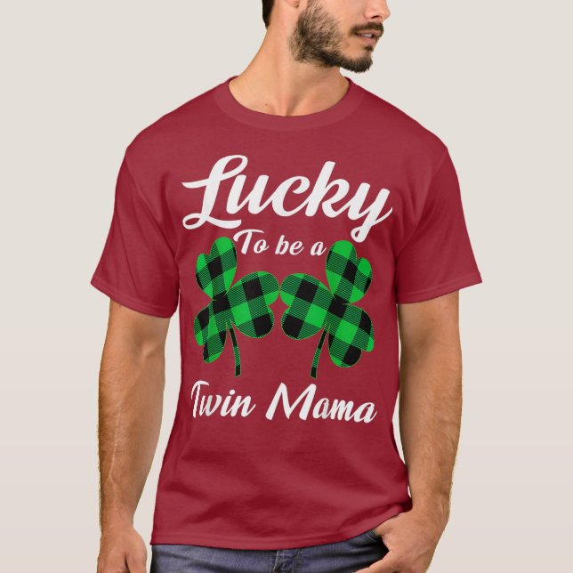Camiseta Suerte de ser una mamá gemela melliza irlandesa, m (Anverso)