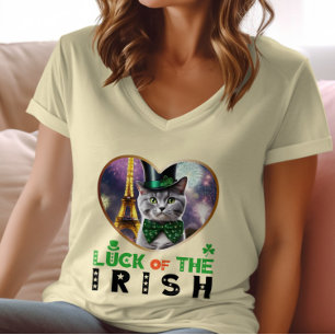 Camiseta Suerte del Fiesta irlandés-verde de danza brillant