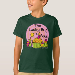 Camiseta Suerte torta de torta de toro 4 cumpleaños camiset