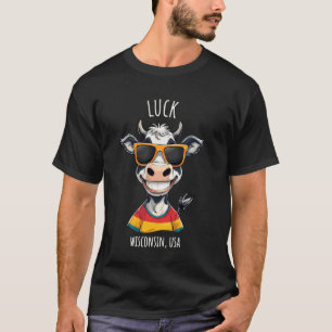 Camiseta Suerte WI EE. UU. Diseño de dibujos animados de va