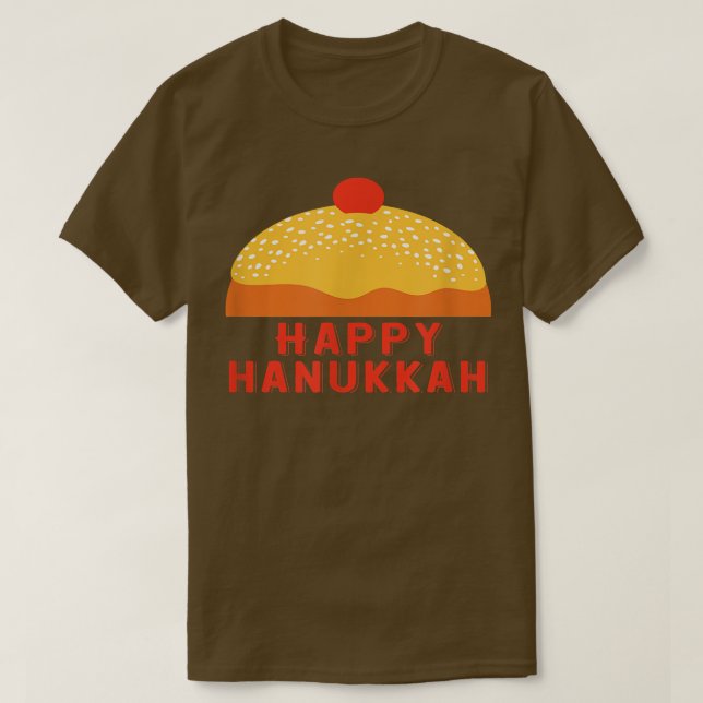 Camiseta Sufganiyah Saying Happy Hanukkah Jewish Chanukah H (Diseño del anverso)