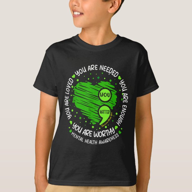 Camiseta Suficiente Punto y Coma Conciencia sobre la Salud  (Anverso)