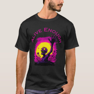 Camiseta Suficiente vivo - Tee gráfico de mano zombie vinta