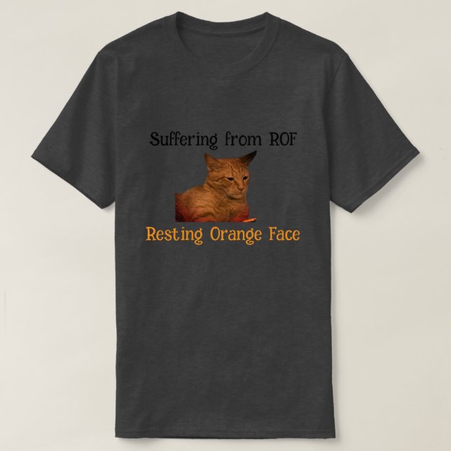 Camiseta Sufrimiento por ROF (Cara Naranja de reposo) (Diseño del anverso)