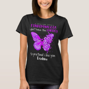 Camiseta Sufrir De Fibromialgia Conciencia Mariposa Purpl