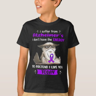 Camiseta Sufrir El Gato Divertido De Conciencia De Alzheime