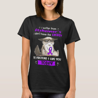 Camiseta Sufrir El Gato Divertido De Conciencia De Alzheime