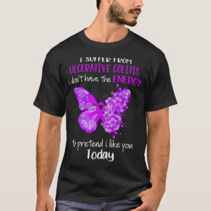 Camiseta Sufro de colitis ulcerosa Conciencia Mariposa