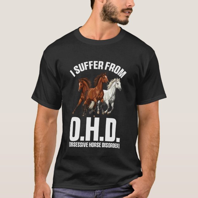 Camiseta Sufro de OHO Divertida Granja de Caballos Ecuestre (Anverso)