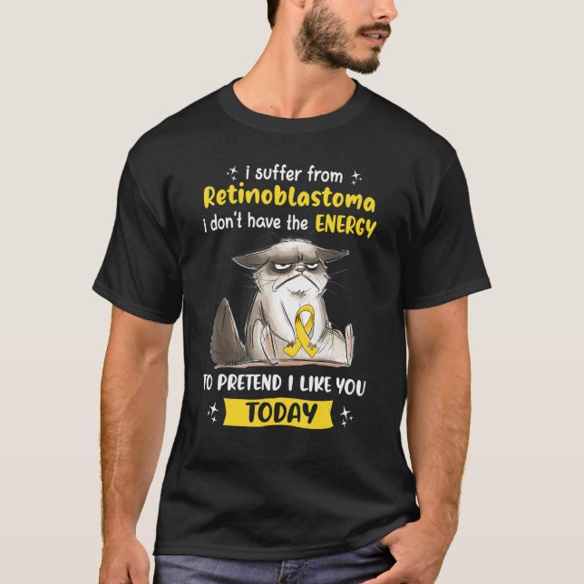 Camiseta Sufro De Retinoblastoma Gato De Sensibilización (Anverso)