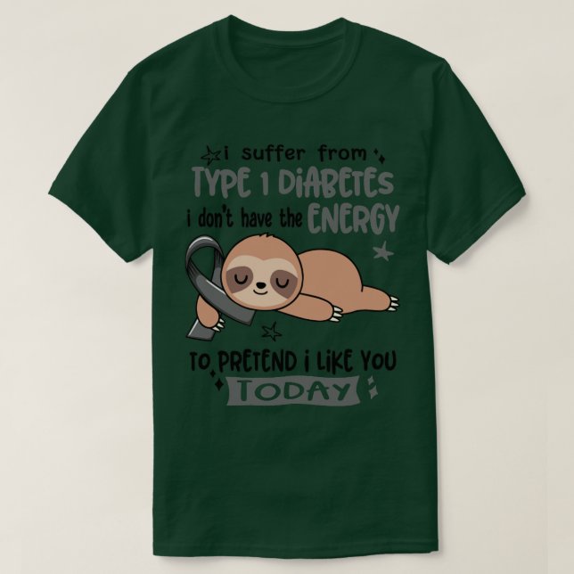 Camiseta Sufro Diabetes Tipo 1 No Tengo Ener (Diseño del anverso)