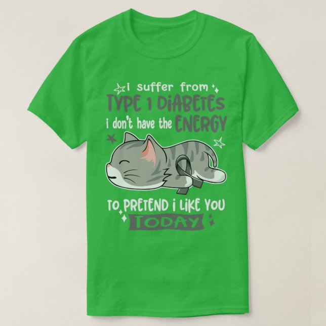 Camiseta Sufro Diabetes Tipo 1 No Tengo Ener (Diseño del anverso)