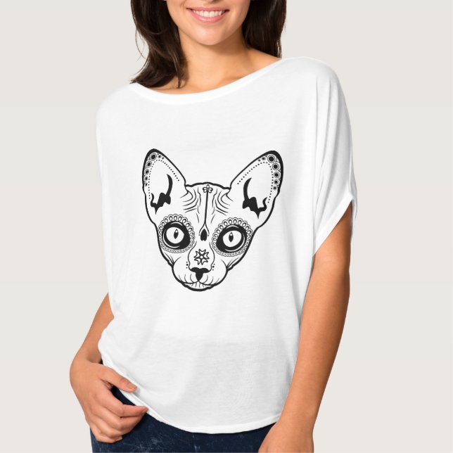 Camiseta Sugar Skull Boris el gato (Anverso)