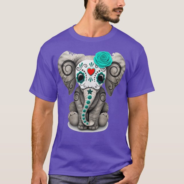 Camiseta Sugar Skull Elephant T shirt Day Of The Dead (Anverso)