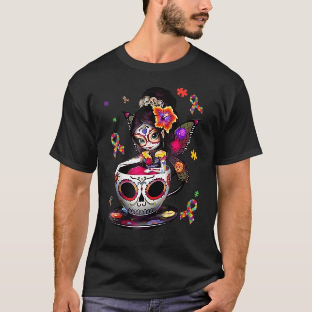 Camiseta Sugar Skull Fairy Fairy Figurine Itu2019s Ok To Be (Anverso)