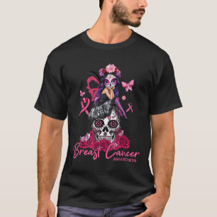Camiseta Sugar Skull Fight Breast Cancer Awareness Like A G