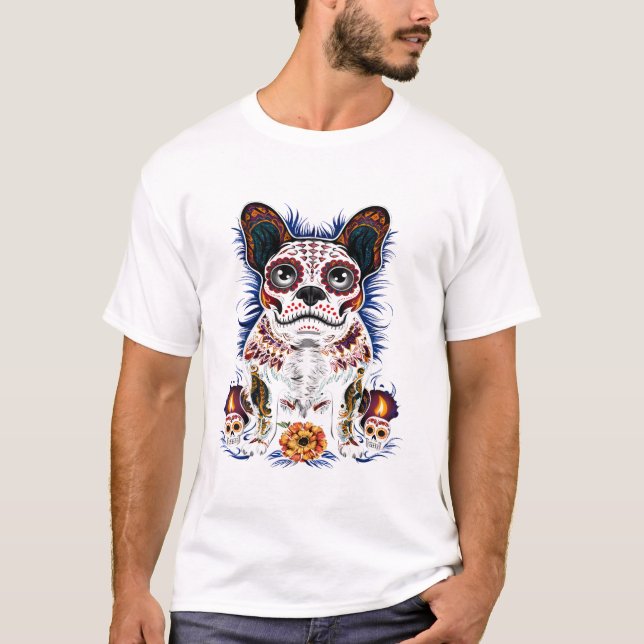 Camiseta Sugar Skull French Bulldog (Anverso)
