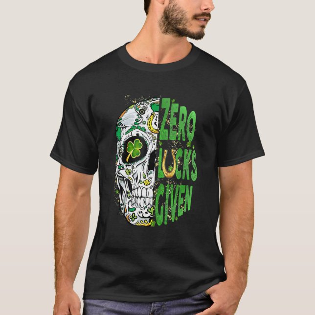 Camiseta Sugar Skull Leprechaun Hat St Patricks Day of Dead (Anverso)