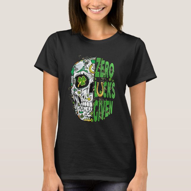 Camiseta Sugar Skull Leprechaun Hat St Patricks Day of Dead (Anverso)