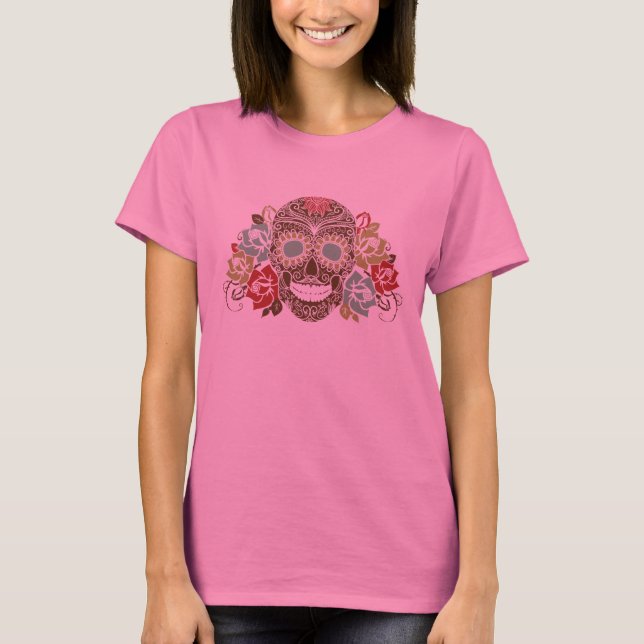 Camiseta Sugar Skull & Roses T-Shirt (Anverso)