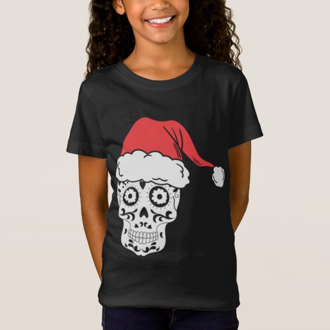 Camiseta Sugar Skull Santa Funny Navidades (Anverso)