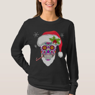 Camiseta Sugar Skull Santa Funny Navidades Dia De Los Muert